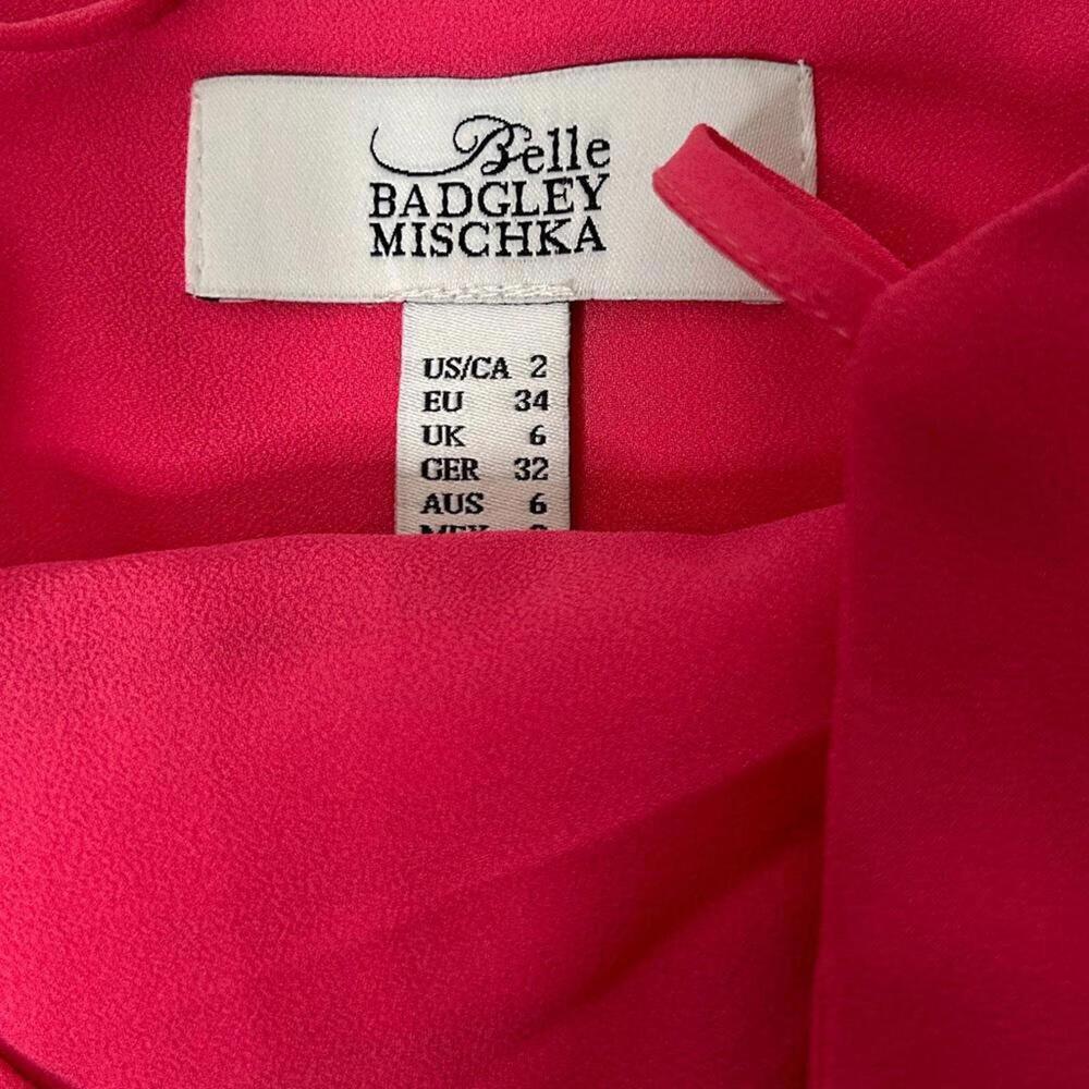 Badgley Mischka l Pink Cross Back Maxi Gown Size 2 - Picture 7 of 9